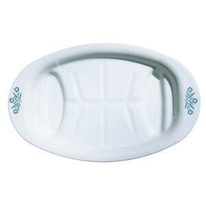 Vintage CORNING WARE Cornflower Blue Meat Carving Serving Platter P-19